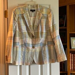 Talbots Madras plaid blazer